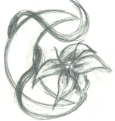 393x413 Sketches Of Flowers Moon Flower Sketch Drawing - Moon Flower Drawing
