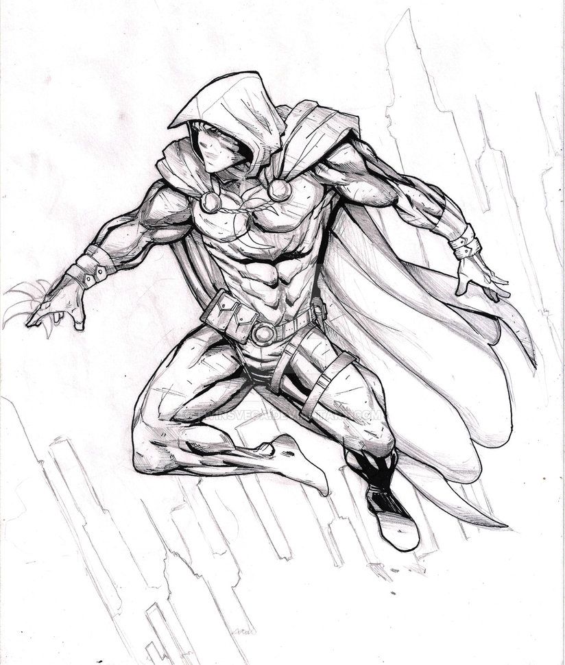 824x970 moon knight - Moon Knight Drawing