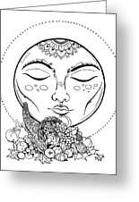 155x226 Harvest Moon Line Drawing Drawing - Moon Line Drawing