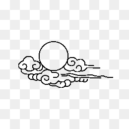 260x260 Line Drawing Clouds Moon Png, Vectors, And Clipart For Free - Moon Line Drawing