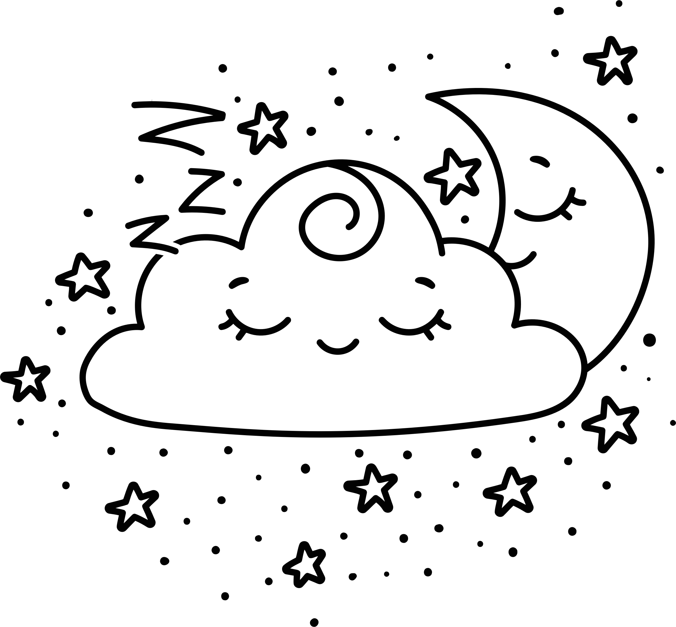 2346x2174 Clipart - Moon Line Drawing