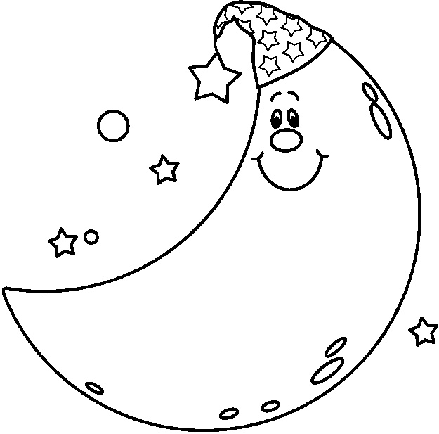 625x617 Moon Outline Drawing - Moon Outline Drawing