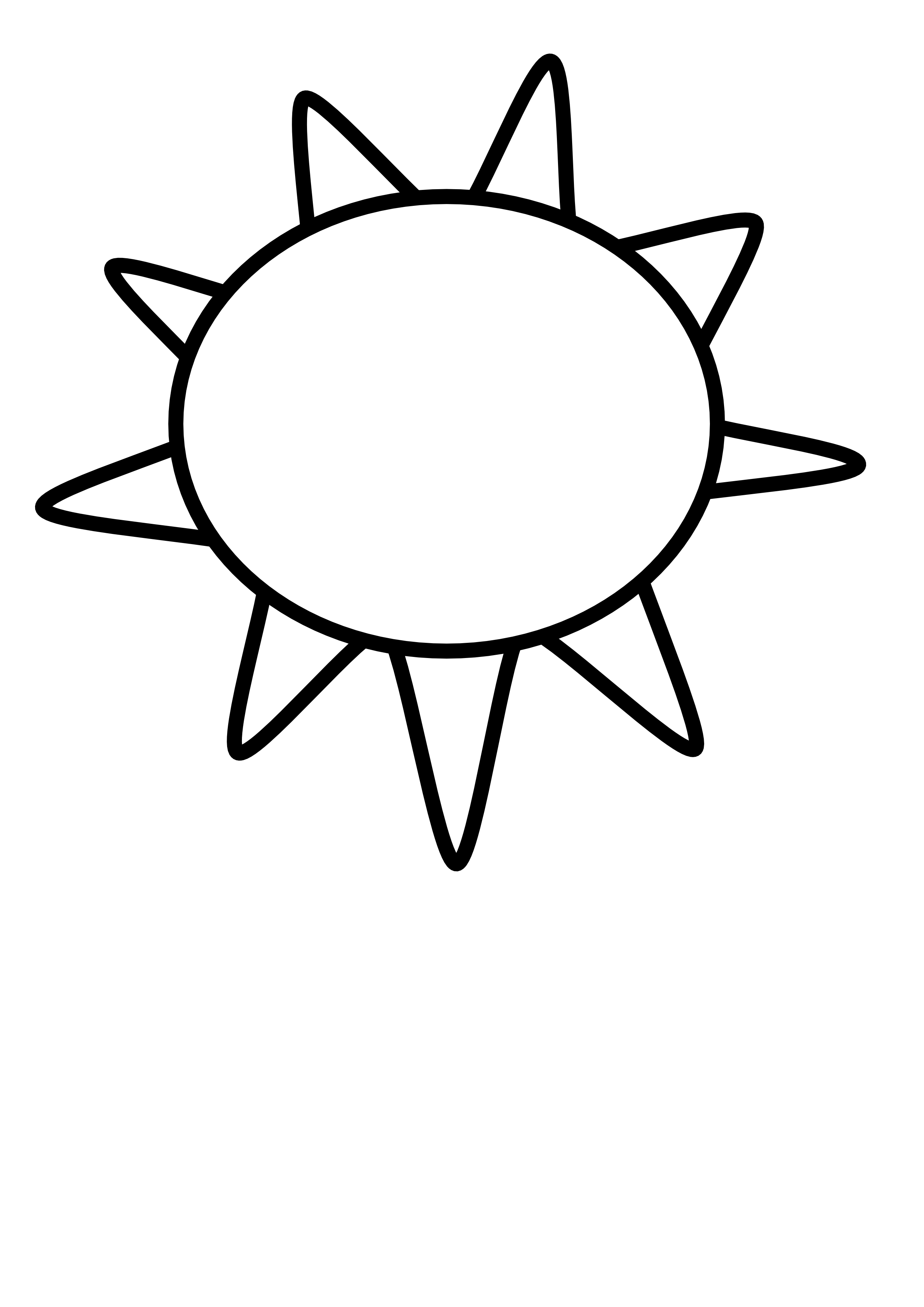 2555x3613 Sun Moon Png Black And White Black And White - Moon Outline Drawing