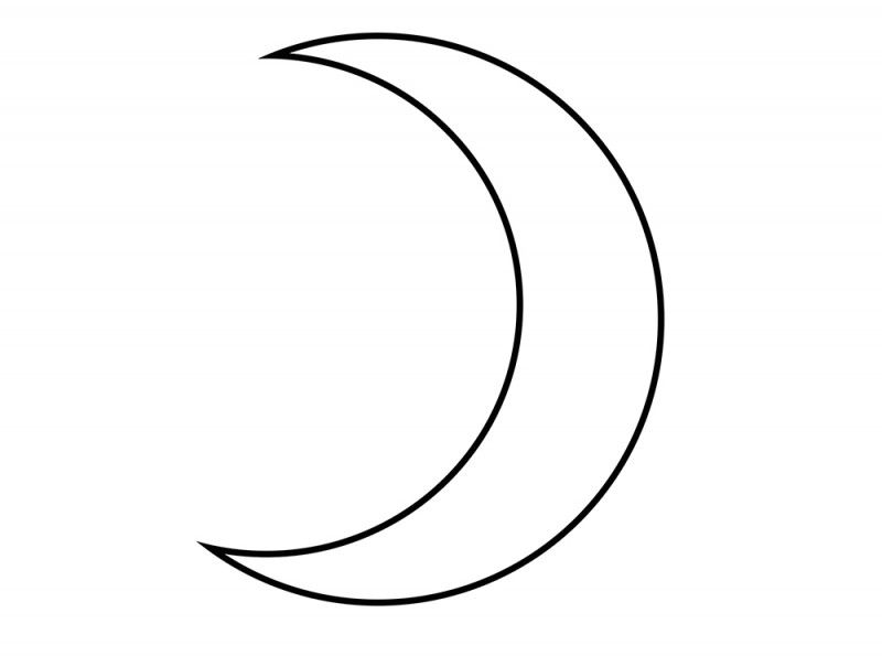 800x595 Simple Crescent Moon Tattoos - Moon Outline Drawing