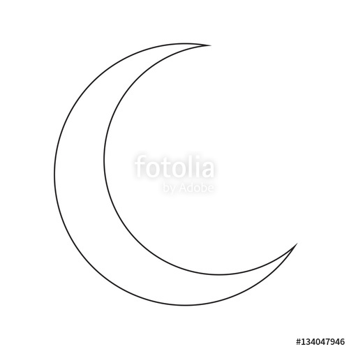 500x500 Crescent Moon Outline Free Outline Drawing Ideas - Moon Outline Drawing