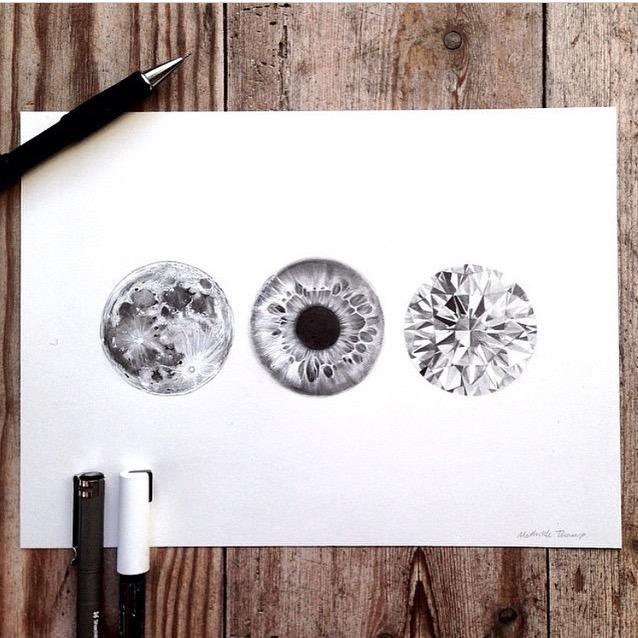 638x638 sick drawings on twitter moon eye and a diamond - Moon Pen Drawing