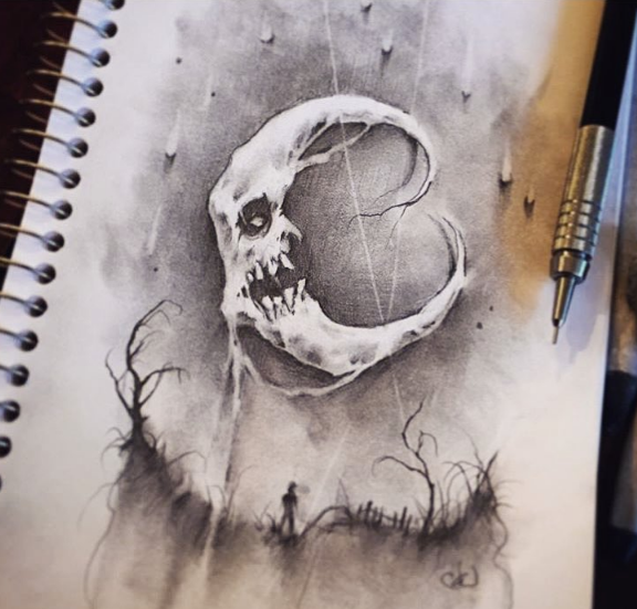 576x551 Moon Drawing, Pencil, Sketch, Colorful, Realistic Art Images - Moon Pencil Drawing