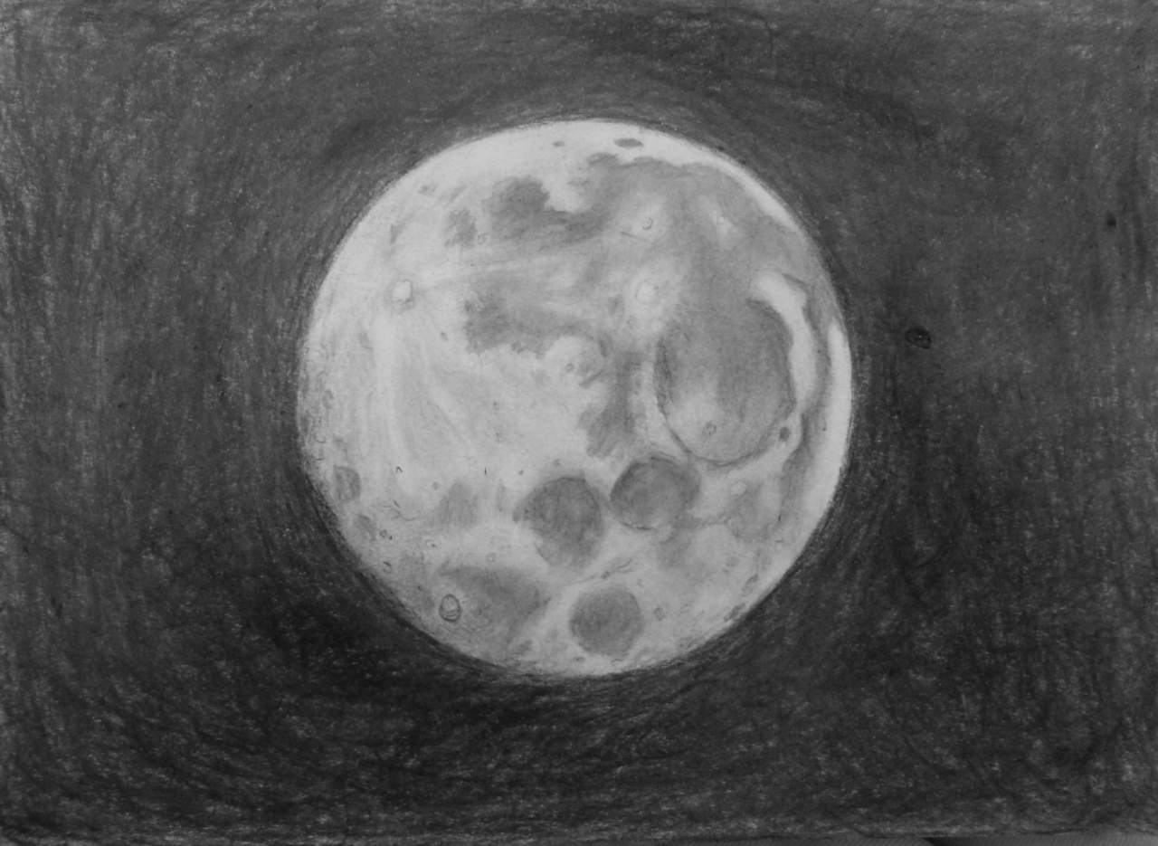 moon sketch easy