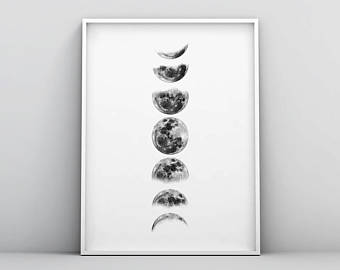 340x270 Moon Phases Wall Art Etsy - Moon Phases Drawing
