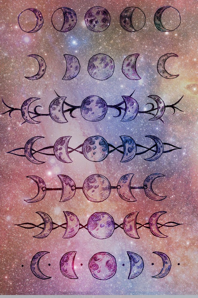 664x1000 Moon Phases Drawing Tumblr Tattoo - Moon Phases Drawing Tumblr