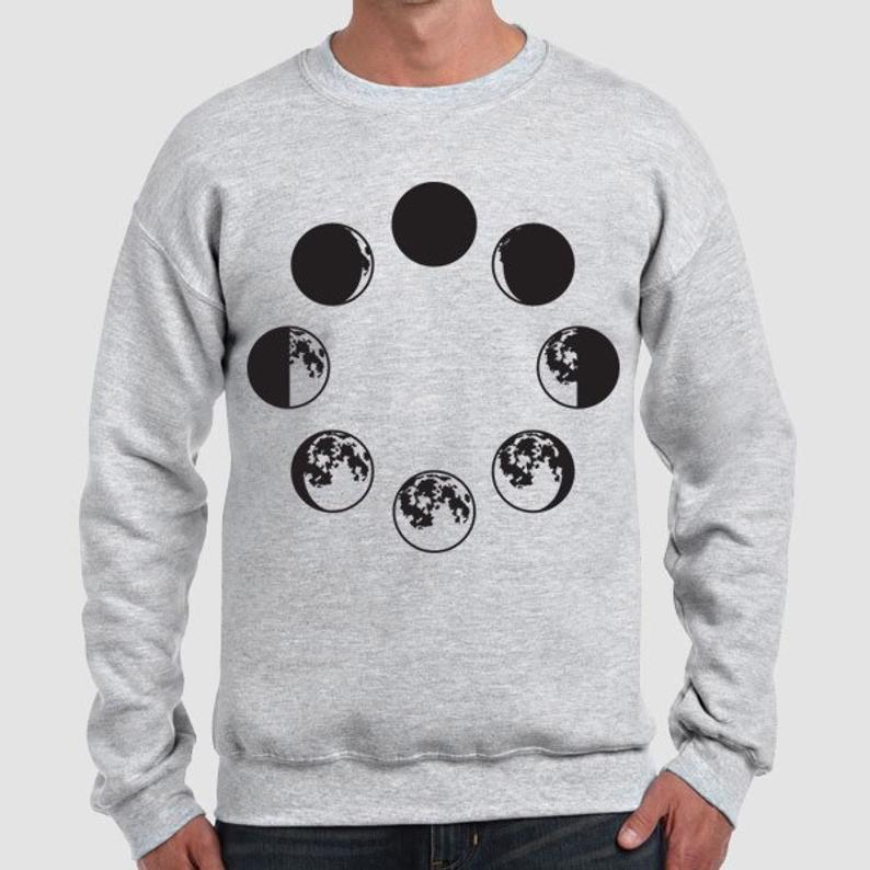 794x794 Moon Phases Earth Space Pluto Illustration Personalised Etsy - Moon Phases Drawing Tumblr