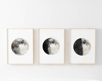 340x270 moon poster moon wall art affiche scandinave moon print la etsy - Moon Phases Drawing Tumblr