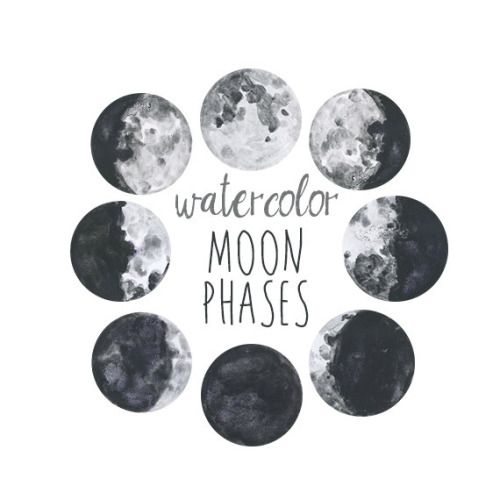 500x500 Watercolor Landcolor Skycolor Tattoos - Moon Phases Drawing Tumblr