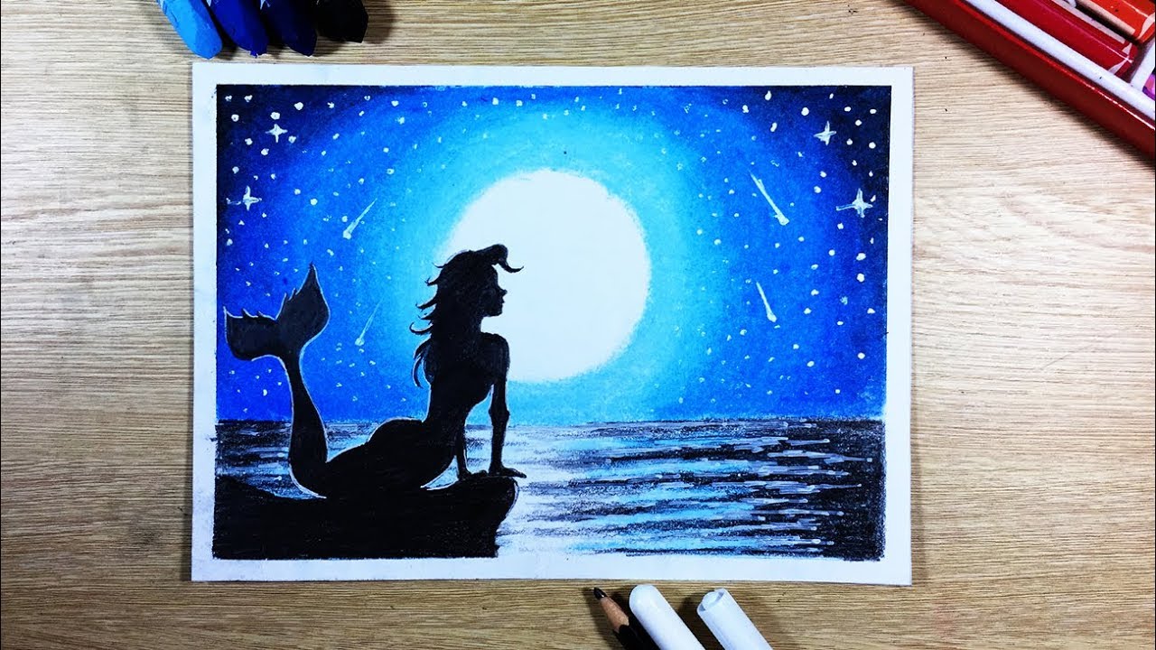 Featured image of post Moonlight Beautiful Night Scenery Drawing / Beautiful lake scenery with rocks.