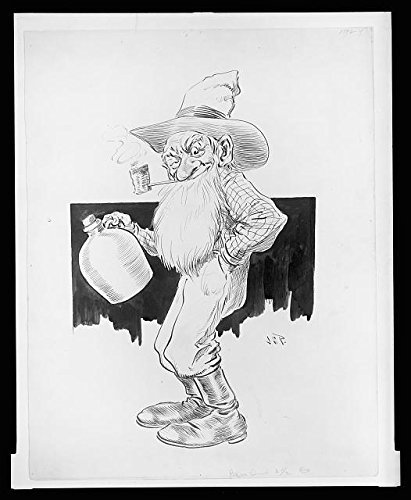 411x500 photo effects, an old farmer, long beard, smoking - Moonshine Jug Drawing