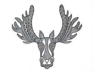 300x234 moose drawings fine art america - Moose Antlers Drawing