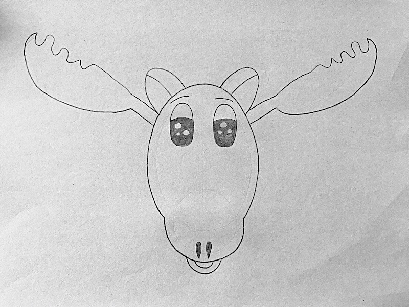 800x601 How To Draw A Cartoon Moose - Moose Cartoon Drawing