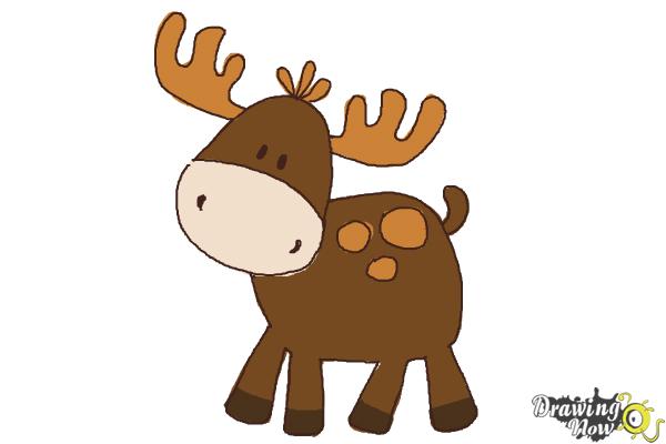 600x400 How To Draw A Moose For Kids - Moose Cartoon Drawing