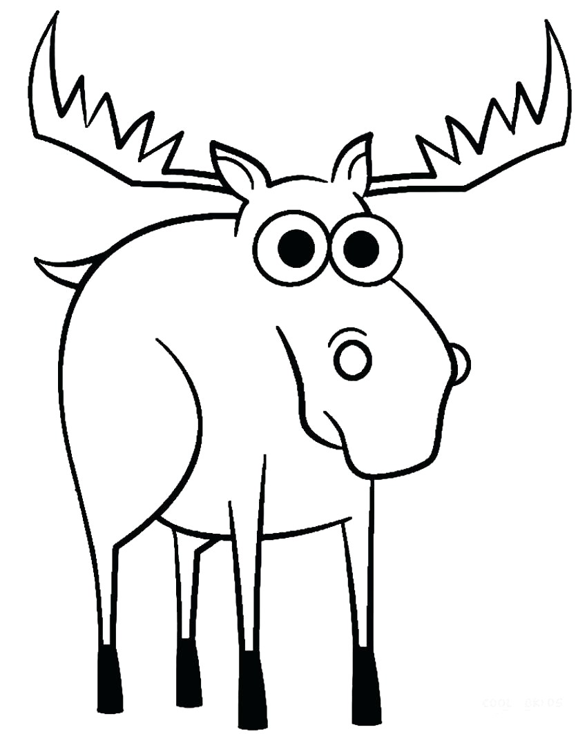 850x1063 Moose Drawing Cartoon Christmas Coloring Page - Moose Cartoon Drawing