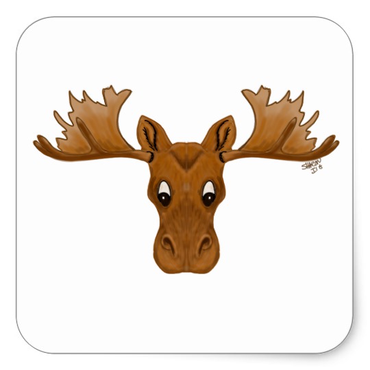 540x540 Stickers Of Moose, Cartoon Drawing - Moose Cartoon Drawing