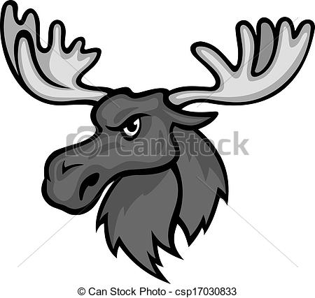 450x427 Wild Moose With Hornes In Cartoon Style Vector Illustration - Moose Cartoon Drawing