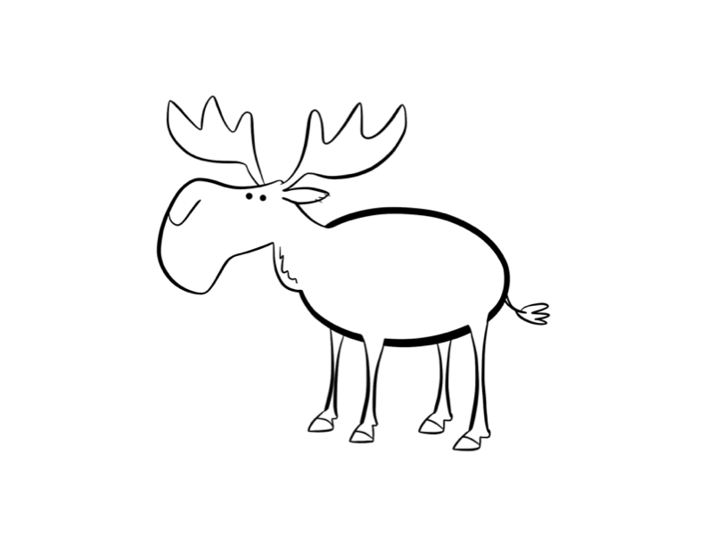 Moose Drawing For Kids at PaintingValley.com | Explore collection of ...