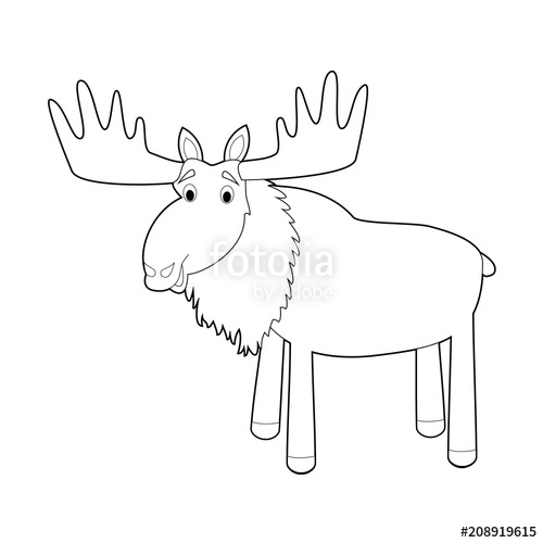 500x500 Easy Coloring Animals For Kids Moose Stock Image And Royalty - Moose Drawing For Kids