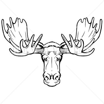 361x361 moose head outline moose head silhouette beautiful moose head wall - Moose Drawing Outline