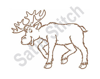 340x270 Moose Outline Etsy - Moose Drawing Outline