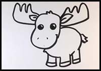 200x141 how to draw cartoon moose realistic moose drawing tutorials - Moose Drawing Step By Step