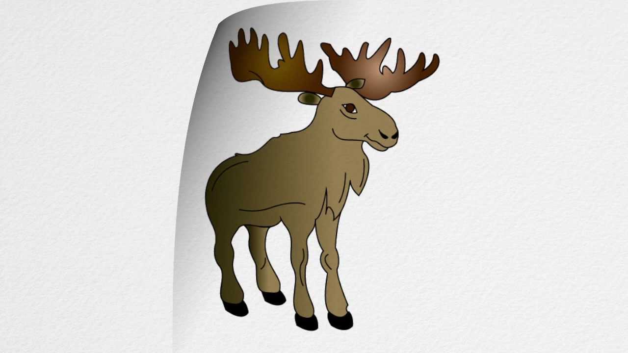 1280x720 How To Draw A Moose Step - Moose Drawing Step By Step