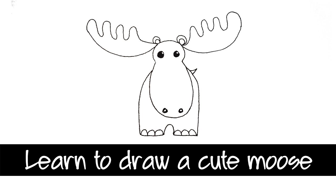 1280x720 Learn To Draw A Cute Moose - Moose Drawing Step By Step