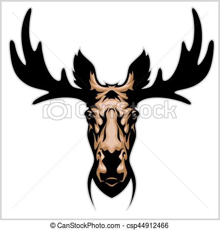450x470 Moose Head - Moose Head Drawing