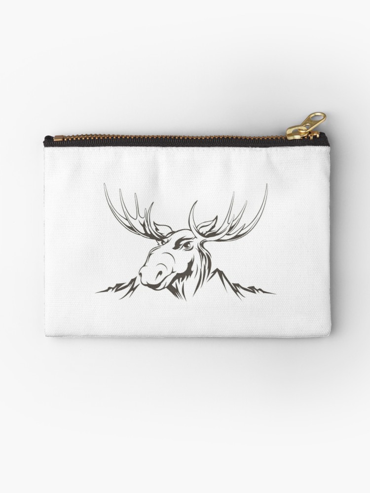 750x1000 Moose Head Studio Pouches - Moose Head Drawing