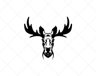 340x270 Moose Head Stencil Etsy - Moose Head Drawing