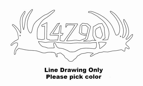 600x364 moose antler metal house number custom moose antler address sign - Moose Line Drawing