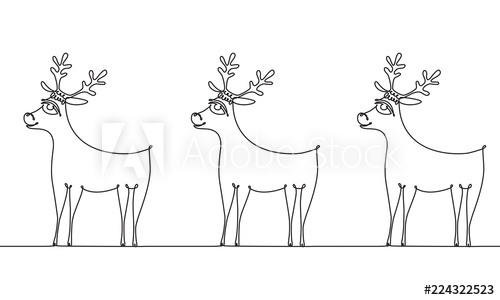 500x300 Moose Endless Horizontal Border With Elk Drawing - Moose Line Drawing