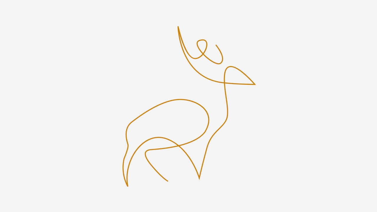 1280x720 One Line Drawing - Moose Line Drawing