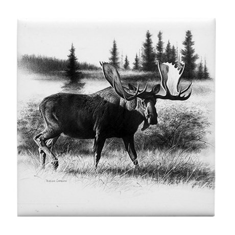 460x460 Moose Pencil Drawings Coasters - Moose Pencil Drawings