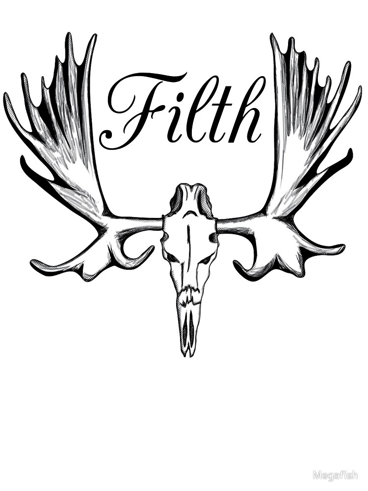 750x1000 Filthy Moose Skull T Shirt - Moose Skull Drawing