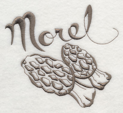 410x377 Machine Embroidery Designs - Morel Mushroom Drawing