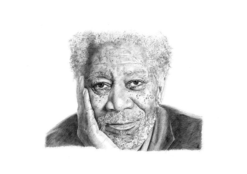794x561 morgan freeman pencil drawing etsy - Morgan Freeman Drawing