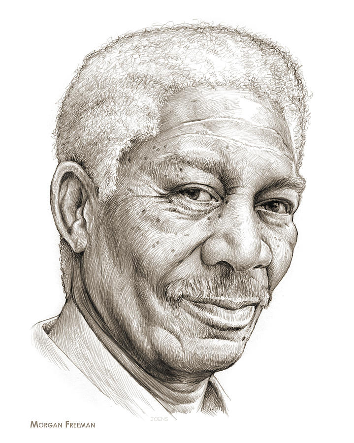 719x900 morgan freeman drawing - Morgan Freeman Drawing