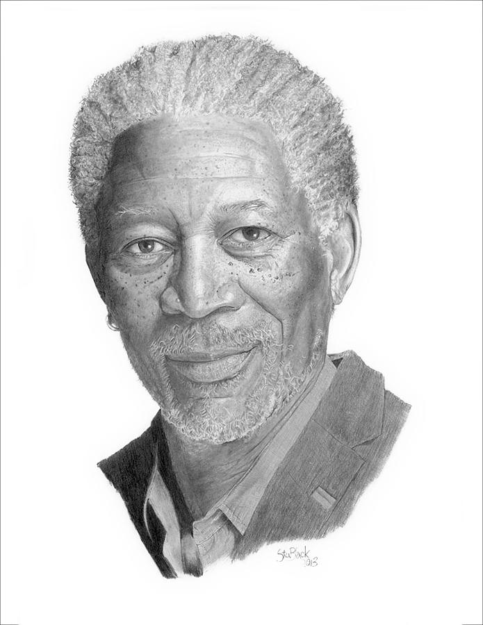 695x900 morgan freeman drawing - Morgan Freeman Drawing