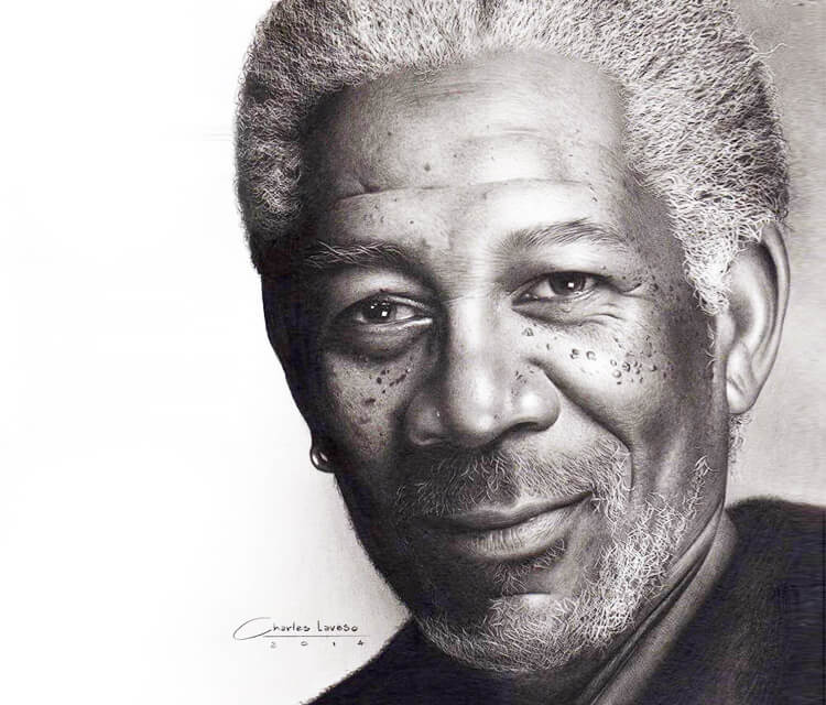 750x640 morgan freeman portrait drawing - Morgan Freeman Drawing