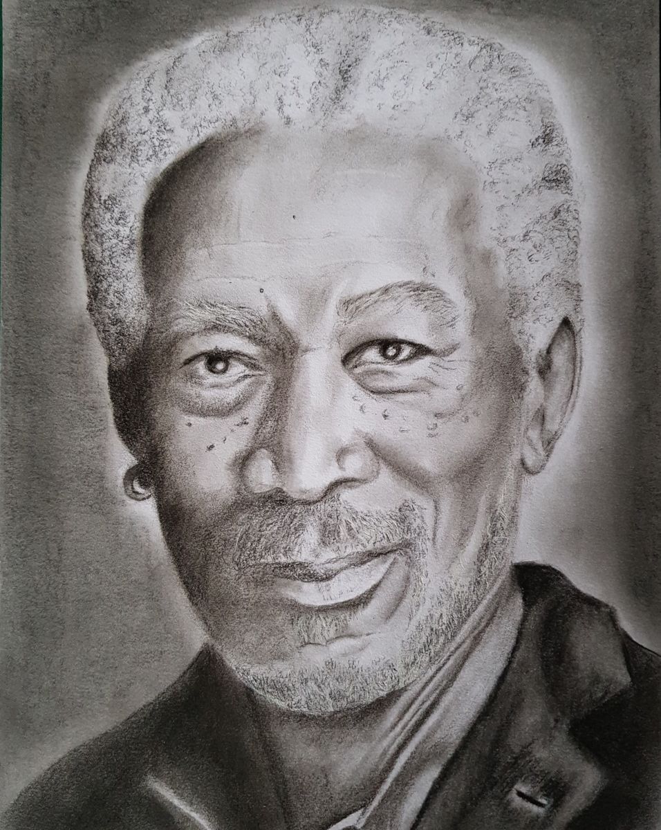 956x1200 morgan freeman drawing - Morgan Freeman Drawing