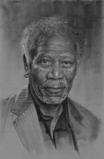 362x550 portrait of morgan freeman, drawing posters - Morgan Freeman Drawing