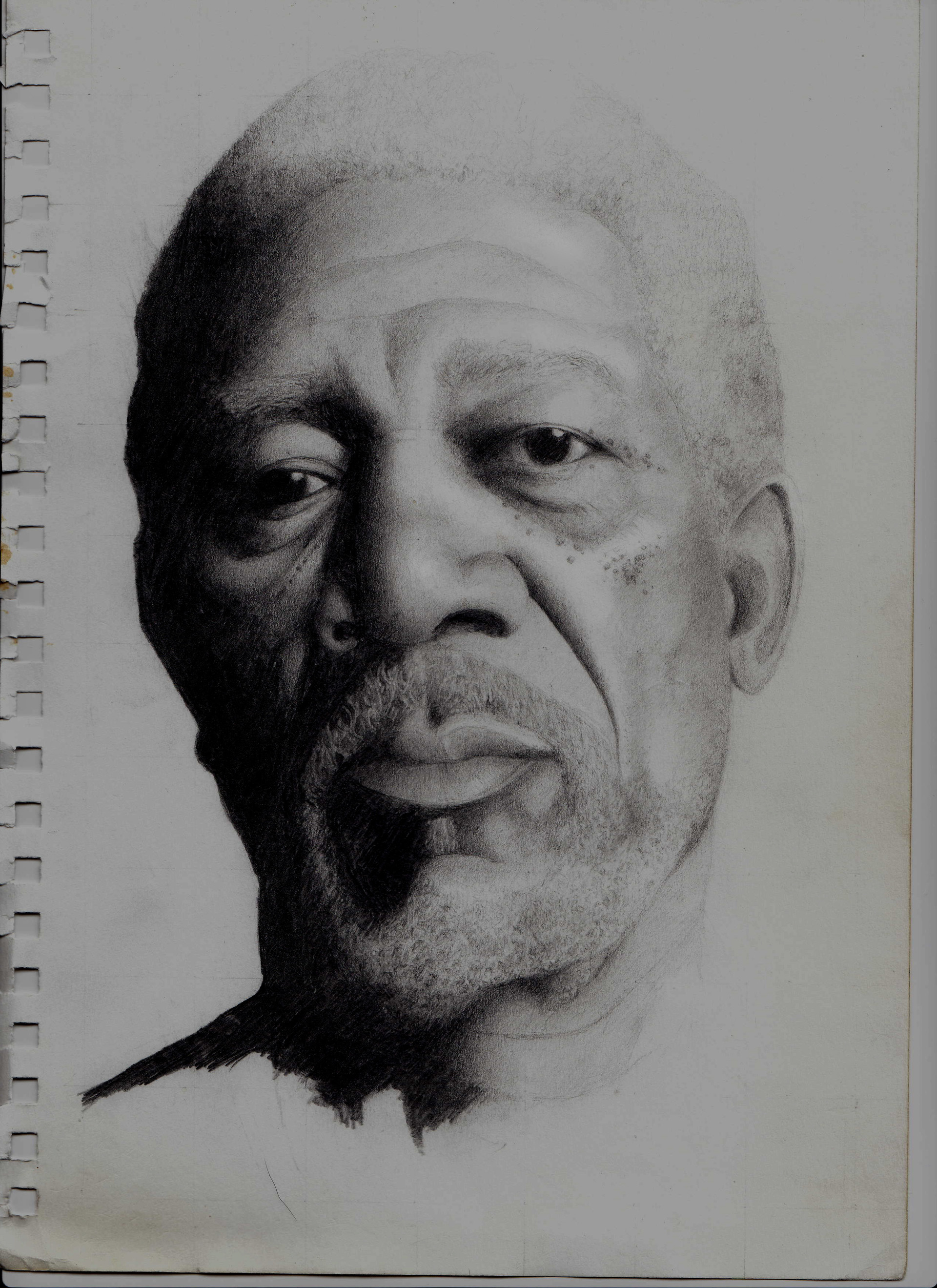 1920x2639 artstation - Morgan Freeman Drawing