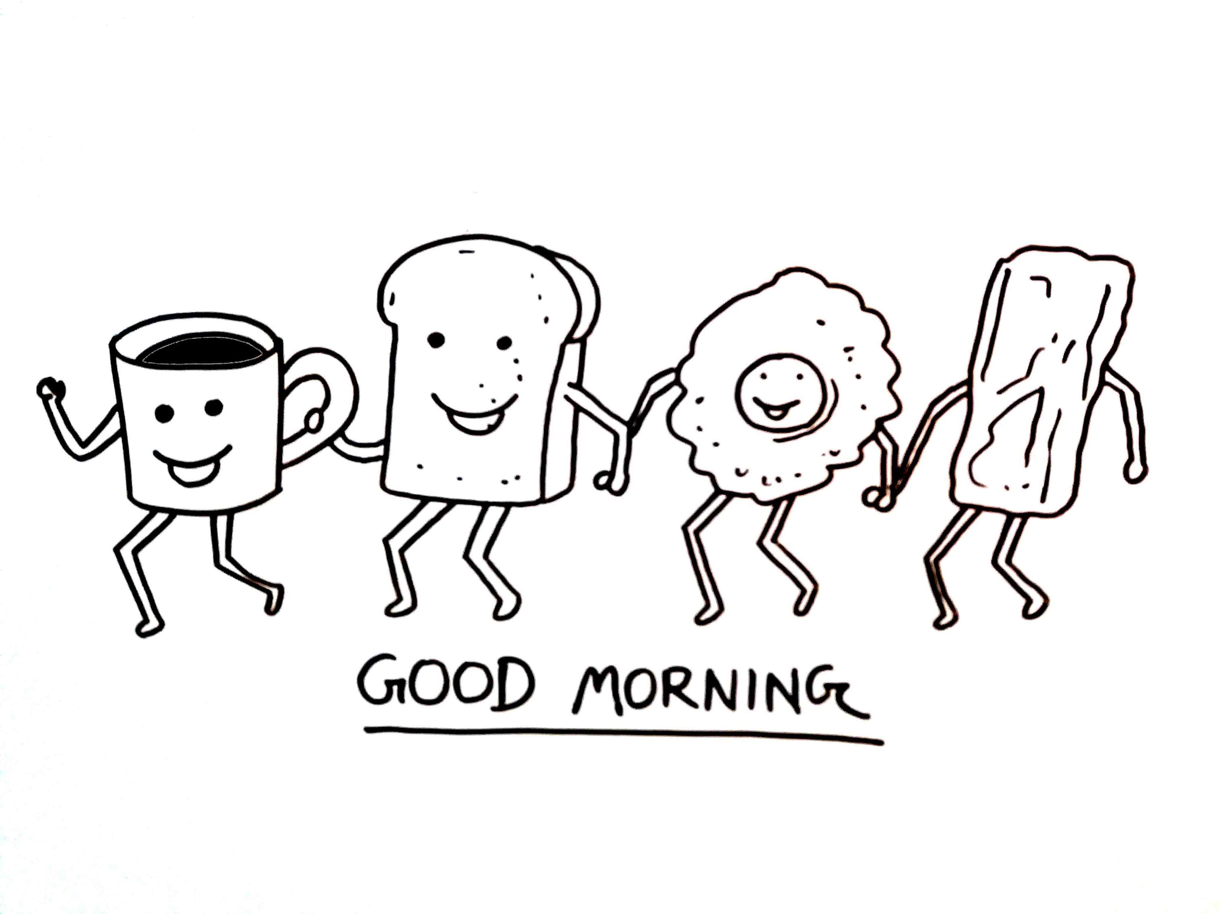 4096x3072 Good Morning Drawing Easy Illustration Drawing My Video - Morning Drawing