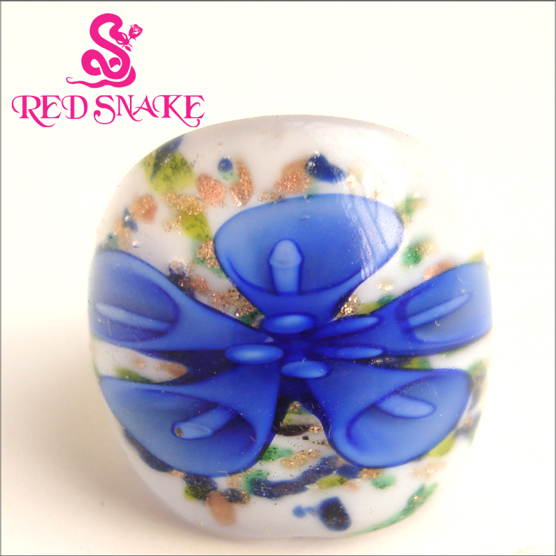 800x800 Red Snake Fashion Ring Handmade White Background With Dark Blue - Morning Glory Flower Drawing